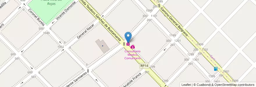 Mapa de ubicacion de Farmacia en Arjantin, Buenos Aires, Partido De Lanús, Gerli.