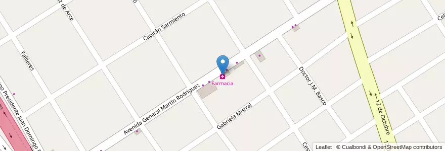 Mapa de ubicacion de Farmacia en Arjantin, Buenos Aires, Partido De Lomas De Zamora, Villa Centenario.