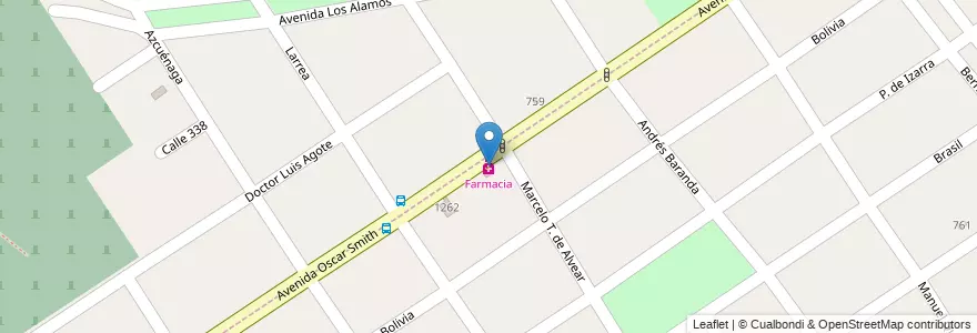 Mapa de ubicacion de Farmacia en Arjantin, Buenos Aires, Partido De Quilmes, Quilmes.