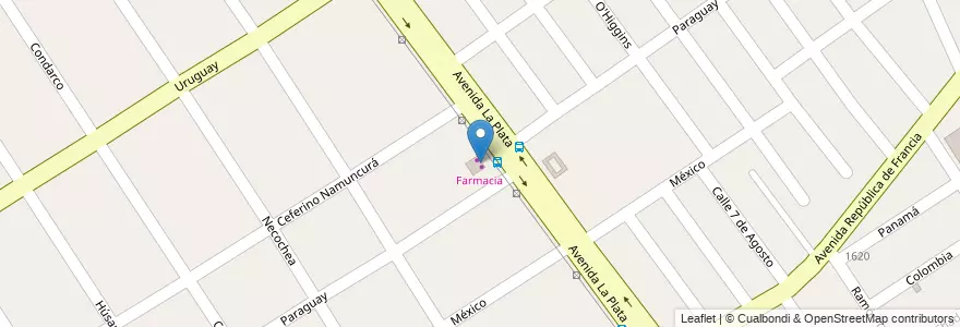 Mapa de ubicacion de Farmacia en アルゼンチン, ブエノスアイレス州, Partido De Quilmes, Ezpeleta.