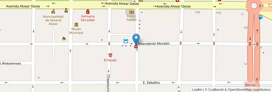 Mapa de ubicacion de Farmacia en Argentina, Mendoza, General Alvear, Distrito Ciudad De General Alvear.