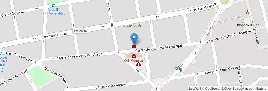 Mapa de ubicacion de Farmacia en スペイン, カタルーニャ州, Barcelona, Baix Llobregat, Sant Boi De Llobregat.