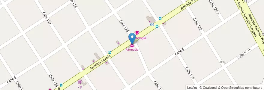 Mapa de ubicacion de Farmacia en الأرجنتين, بوينس آيرس, Partido De Berazategui, Berazategui.