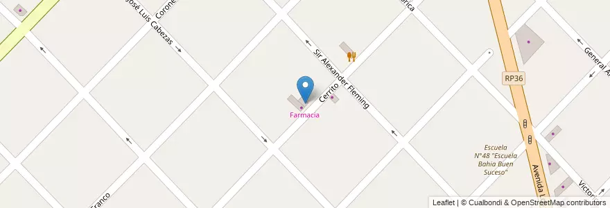 Mapa de ubicacion de Farmacia en Argentine, Province De Buenos Aires, Partido De Quilmes, Bernal.