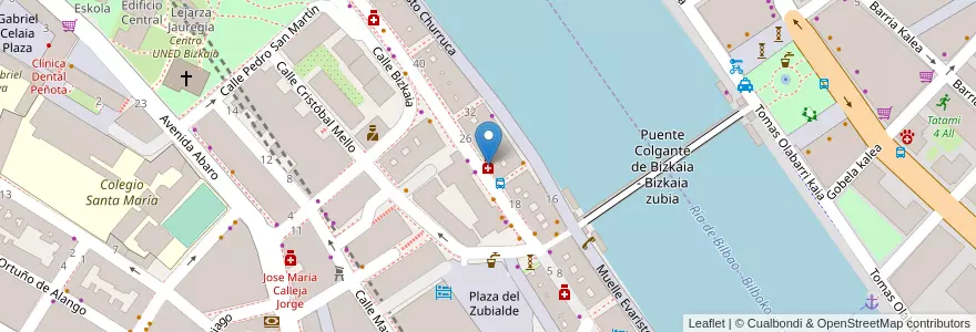 Mapa de ubicacion de Farmacia en 西班牙, 巴斯克, 比斯开, Bilboaldea, Portugalete.