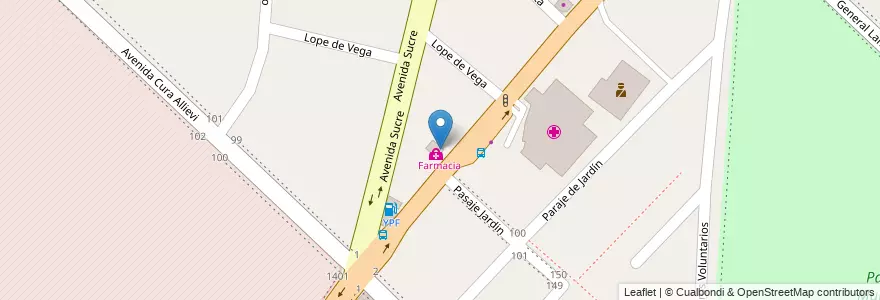 Mapa de ubicacion de Farmacia en Аргентина, Буэнос-Айрес, Partido De San Isidro, Boulogne Sur Mer.