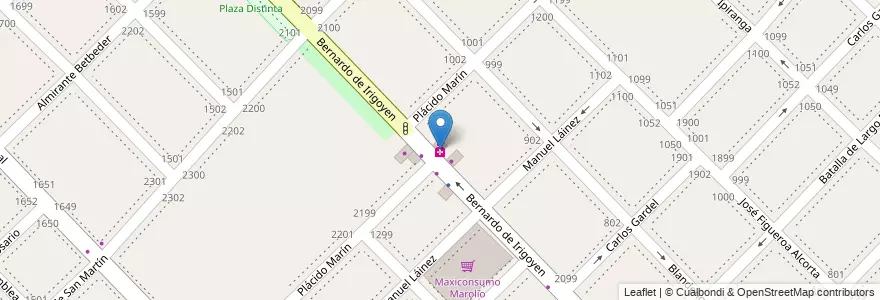 Mapa de ubicacion de Farmacia en Arjantin, Buenos Aires, Partido De San Isidro, Boulogne Sur Mer.