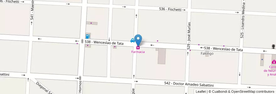 Mapa de ubicacion de Farmacia en آرژانتین, استان بوئنوس آیرس, Partido De Tres De Febrero, Caseros.