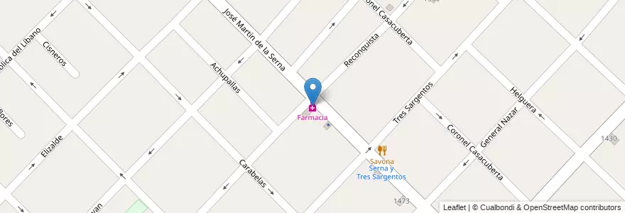 Mapa de ubicacion de Farmacia en Arjantin, Buenos Aires, Partido De Avellaneda, Gerli.