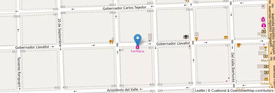 Mapa de ubicacion de Farmacia en Arjantin, Buenos Aires, Partido De Lanús, Lanús Oeste.