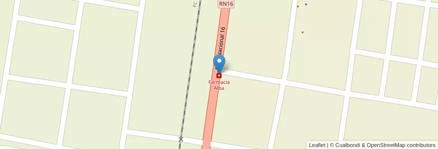 Mapa de ubicacion de Farmacia Alba en Arjantin, Salta, Anta, Municipio De El Quebrachal.