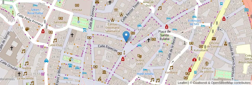 Mapa de ubicacion de Farmacia Amador Felipe Conde en Spain, Castile And León, Salamanca, Campo De Salamanca, Salamanca.