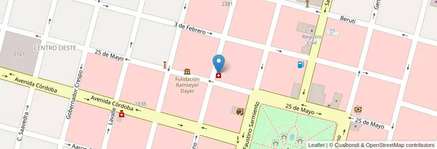 Mapa de ubicacion de Farmacia Amur en الأرجنتين, سانتا في, Departamento Las Colonias, Municipio De Esperanza, Esperanza.