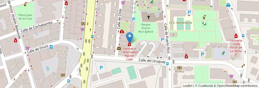 Mapa de ubicacion de Farmacia - Ana Isabel Aguilar Lugo en İspanya, Comunidad De Madrid, Comunidad De Madrid, Área Metropolitana De Madrid Y Corredor Del Henares, Madrid.