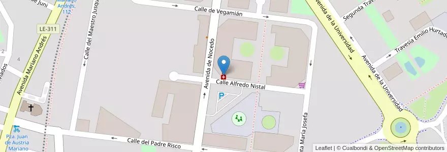 Mapa de ubicacion de Farmacia Andrés Carbó en Испания, Кастилия И Леон, Леон, Tierra De León, Леон.