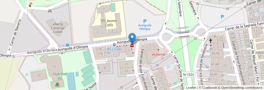 Mapa de ubicacion de farmàcia Anna Pou en Espagne, Catalogne, Barcelone, Osona, Vic.