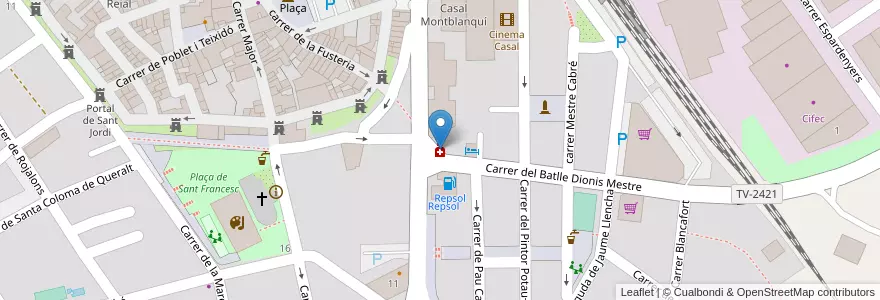 Mapa de ubicacion de Farmàcia Anna Sanchez en Espagne, Catalogne, Tarragone, Conche De Barbéra, Montblanc.