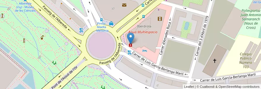 Mapa de ubicacion de Farmacia Aqua en España, Comunitat Valenciana, València / Valencia, Comarca De València, València.