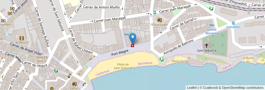 Mapa de ubicacion de Farmàcia Arroyo en スペイン, カタルーニャ州, Barcelona, Garraf, Sitges.