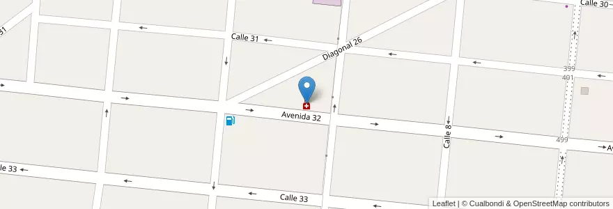 Mapa de ubicacion de Farmacia Avenida 32 S.C.S. en Argentina, Buenos Aires, Partido De La Costa, Santa Teresita.