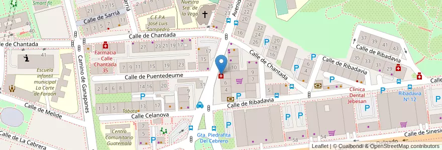Mapa de ubicacion de Farmacia - Avenida Betanzos 8 en スペイン, マドリード州, Comunidad De Madrid, Área Metropolitana De Madrid Y Corredor Del Henares, Madrid.