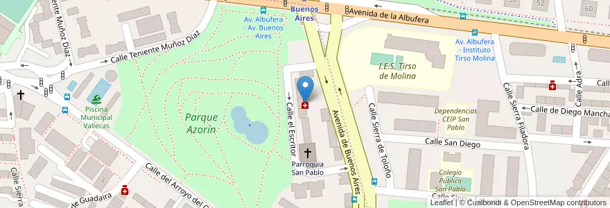 Mapa de ubicacion de Farmacia - Avenida Buenos Aires 10 en Espanha, Comunidade De Madrid, Comunidade De Madrid, Área Metropolitana De Madrid Y Corredor Del Henares, Madrid.