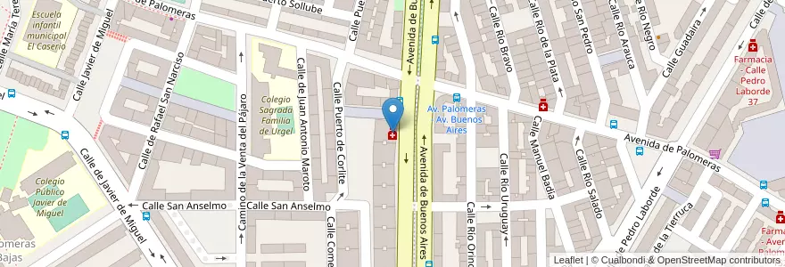 Mapa de ubicacion de Farmacia - Avenida Buenos Aires 52 en إسبانيا, منطقة مدريد, منطقة مدريد, Área Metropolitana De Madrid Y Corredor Del Henares, مدريد.