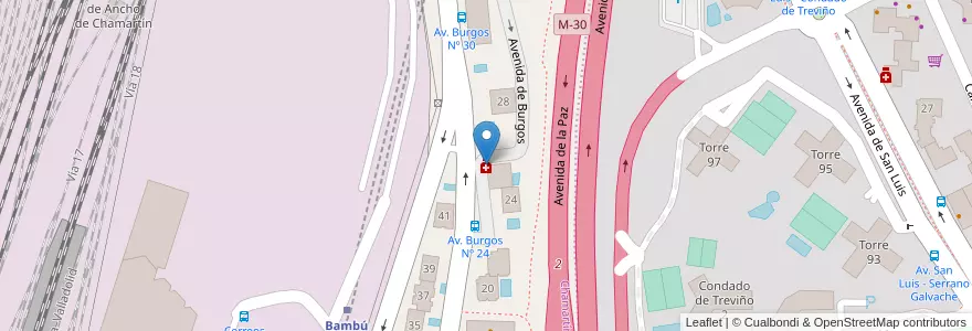 Mapa de ubicacion de Farmacia - Avenida Burgos 26 en إسبانيا, منطقة مدريد, منطقة مدريد, Área Metropolitana De Madrid Y Corredor Del Henares, مدريد.
