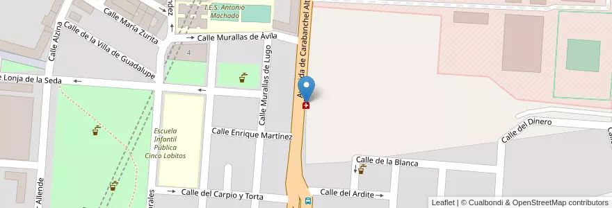 Mapa de ubicacion de Farmacia - Avenida Carabanchel Alto 23 en اسپانیا, بخش خودمختار مادرید, بخش خودمختار مادرید, Área Metropolitana De Madrid Y Corredor Del Henares, مادرید.