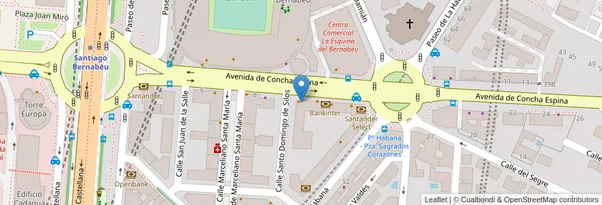 Mapa de ubicacion de Farmacia - Avenida Concha Espina 10 en اسپانیا, بخش خودمختار مادرید, بخش خودمختار مادرید, Área Metropolitana De Madrid Y Corredor Del Henares, مادرید.
