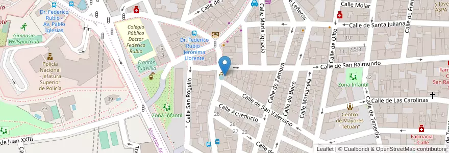 Mapa de ubicacion de Farmacia - Avenida Doctor Federico Rubio y Galí 42 en اسپانیا, بخش خودمختار مادرید, بخش خودمختار مادرید, Área Metropolitana De Madrid Y Corredor Del Henares, مادرید.