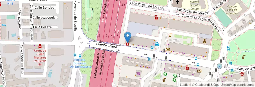 Mapa de ubicacion de Farmacia - Avenida Donostiarra 1 en スペイン, マドリード州, Comunidad De Madrid, Área Metropolitana De Madrid Y Corredor Del Henares, Madrid.