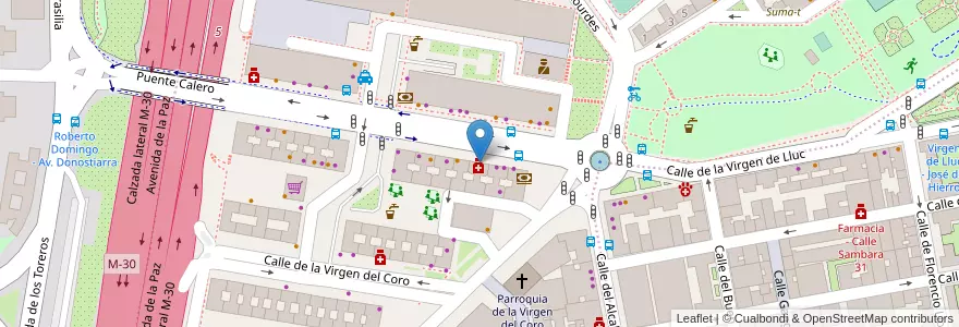 Mapa de ubicacion de Farmacia - Avenida Donostiarra 22 en إسبانيا, منطقة مدريد, منطقة مدريد, Área Metropolitana De Madrid Y Corredor Del Henares, مدريد.