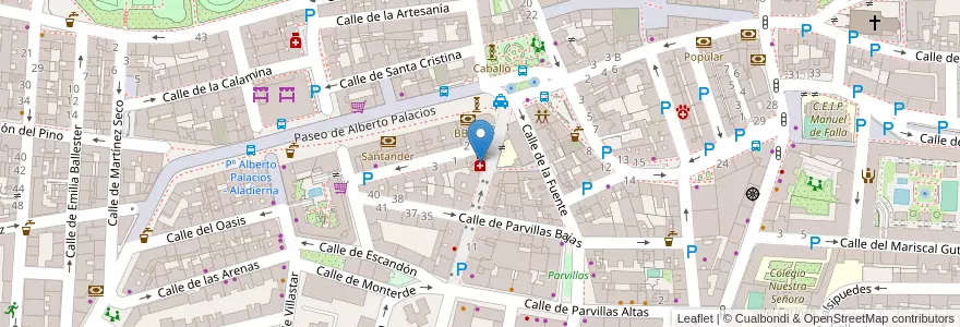 Mapa de ubicacion de Farmacia - Avenida Espinela 4 en اسپانیا, بخش خودمختار مادرید, بخش خودمختار مادرید, Área Metropolitana De Madrid Y Corredor Del Henares, مادرید.
