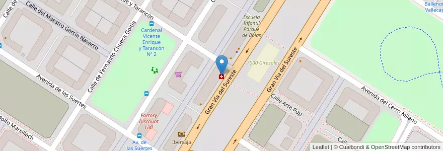 Mapa de ubicacion de Farmacia - Avenida Gran Vía del Sureste, 18 en Испания, Мадрид, Мадрид, Área Metropolitana De Madrid Y Corredor Del Henares, Мадрид.
