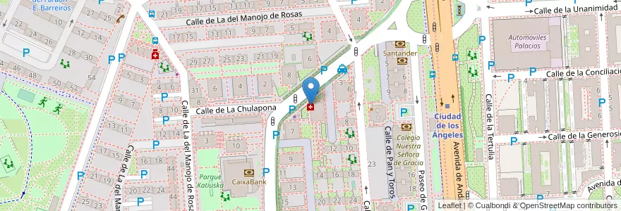 Mapa de ubicacion de Farmacia - Avenida La Verbena de La Paloma 5 en 西班牙, Comunidad De Madrid, Comunidad De Madrid, Área Metropolitana De Madrid Y Corredor Del Henares, Madrid.