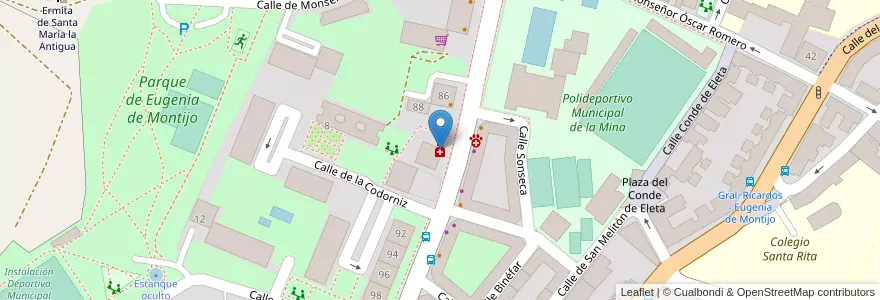 Mapa de ubicacion de Farmacia - Avenida Nuestra Señora de Fátima 90 en Испания, Мадрид, Мадрид, Área Metropolitana De Madrid Y Corredor Del Henares, Мадрид.