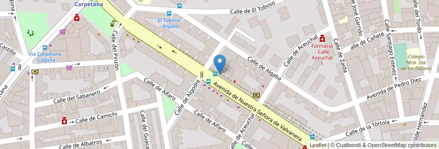 Mapa de ubicacion de Farmacia - Avenida Nuestra Señora de Valvanera 100 en Sepanyol, Comunidad De Madrid, Comunidad De Madrid, Área Metropolitana De Madrid Y Corredor Del Henares, Madrid.