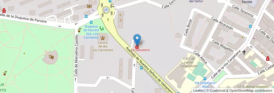 Mapa de ubicacion de Farmacia - Avenida Nuestra Señora de Valvanera 316 en Spagna, Comunidad De Madrid, Comunidad De Madrid, Área Metropolitana De Madrid Y Corredor Del Henares, Madrid.