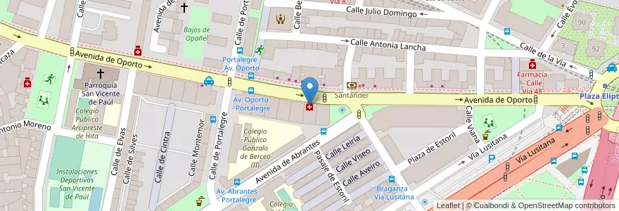 Mapa de ubicacion de Farmacia - Avenida Oporto 15 en Sepanyol, Comunidad De Madrid, Comunidad De Madrid, Área Metropolitana De Madrid Y Corredor Del Henares, Madrid.
