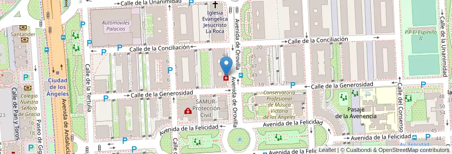 Mapa de ubicacion de Farmacia - Avenida Orovilla 48 en Espanha, Comunidade De Madrid, Comunidade De Madrid, Área Metropolitana De Madrid Y Corredor Del Henares, Madrid.