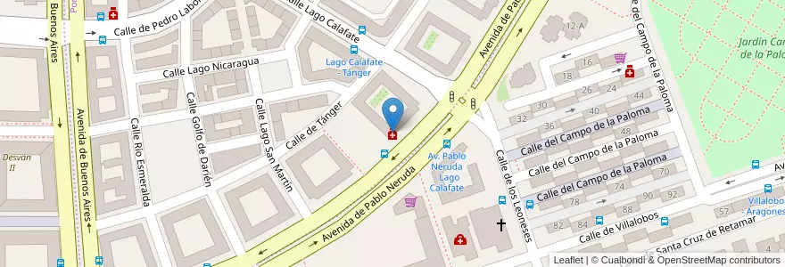 Mapa de ubicacion de Farmacia - Avenida Pablo Neruda 102 en إسبانيا, منطقة مدريد, منطقة مدريد, Área Metropolitana De Madrid Y Corredor Del Henares, مدريد.
