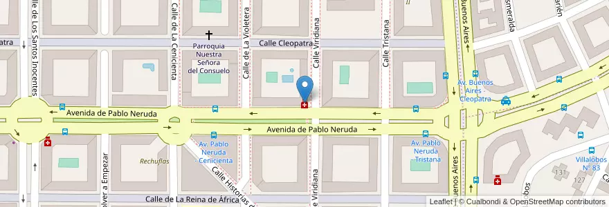 Mapa de ubicacion de Farmacia - Avenida Pablo Neruda 124 en إسبانيا, منطقة مدريد, منطقة مدريد, Área Metropolitana De Madrid Y Corredor Del Henares, مدريد.