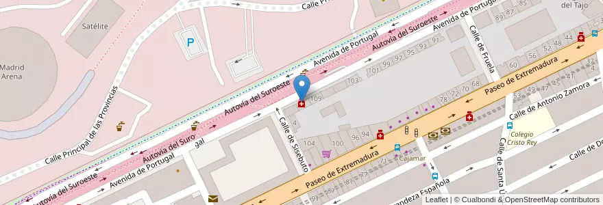 Mapa de ubicacion de Farmacia - Avenida Portugal 111 en スペイン, マドリード州, Comunidad De Madrid, Área Metropolitana De Madrid Y Corredor Del Henares, Madrid.
