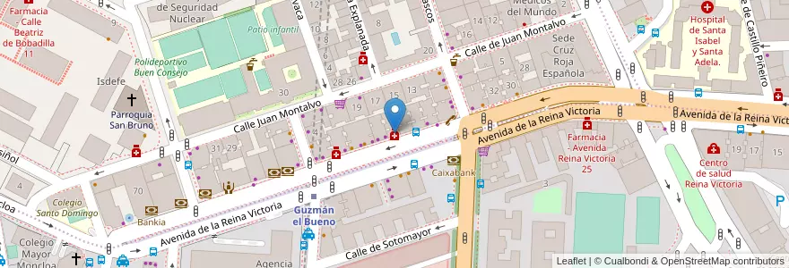 Mapa de ubicacion de Farmacia - Avenida Reina Victoria 44 en Sepanyol, Comunidad De Madrid, Comunidad De Madrid, Área Metropolitana De Madrid Y Corredor Del Henares, Madrid.