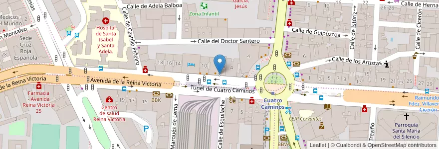 Mapa de ubicacion de Farmacia - Avenida Reina Victoria 8 en Испания, Мадрид, Мадрид, Área Metropolitana De Madrid Y Corredor Del Henares, Мадрид.