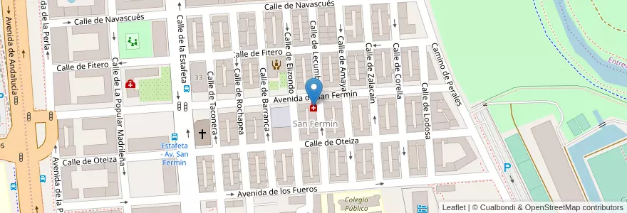 Mapa de ubicacion de Farmacia - Avenida San Fermín 24 en Испания, Мадрид, Мадрид, Área Metropolitana De Madrid Y Corredor Del Henares, Мадрид.