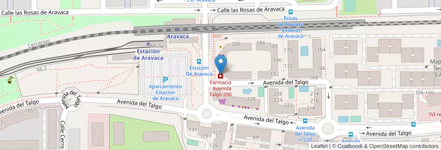 Mapa de ubicacion de Farmacia - Avenida Talgo 206 en 스페인, Comunidad De Madrid, Comunidad De Madrid, Área Metropolitana De Madrid Y Corredor Del Henares, Pozuelo De Alarcón.