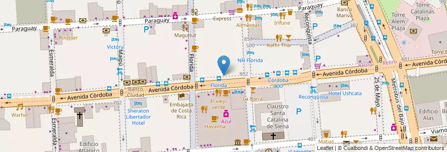 Mapa de ubicacion de Farmacia Azul, Retiro en Аргентина, Буэнос-Айрес, Comuna 1, Буэнос-Айрес.