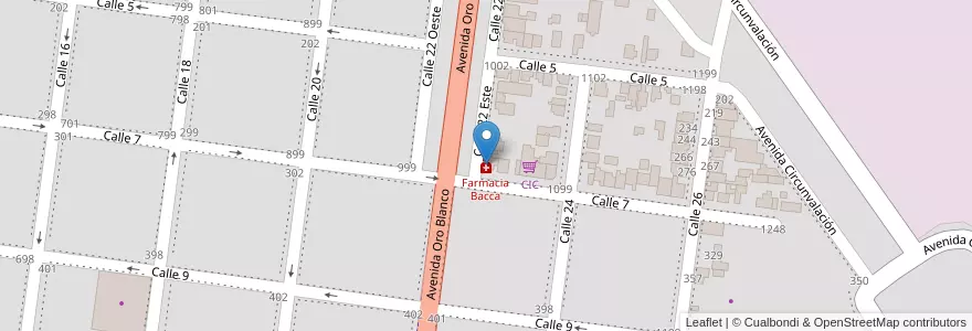 Mapa de ubicacion de Farmacia Bacca en Arjantin, Santa Fe, Departamento General Obligado, Municipio De Avellaneda.